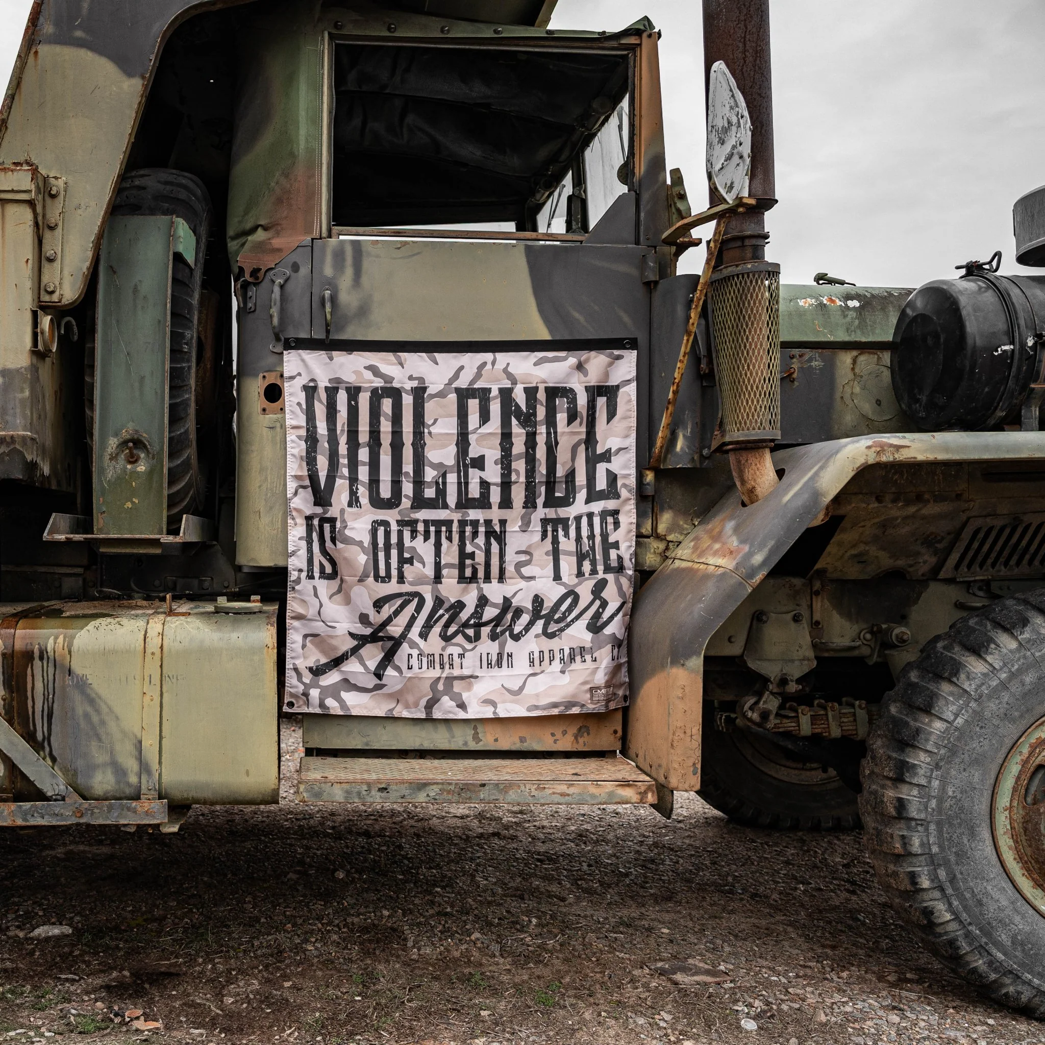 Violence Is Often The Answer 3'x3' Camo Flag - Image 5