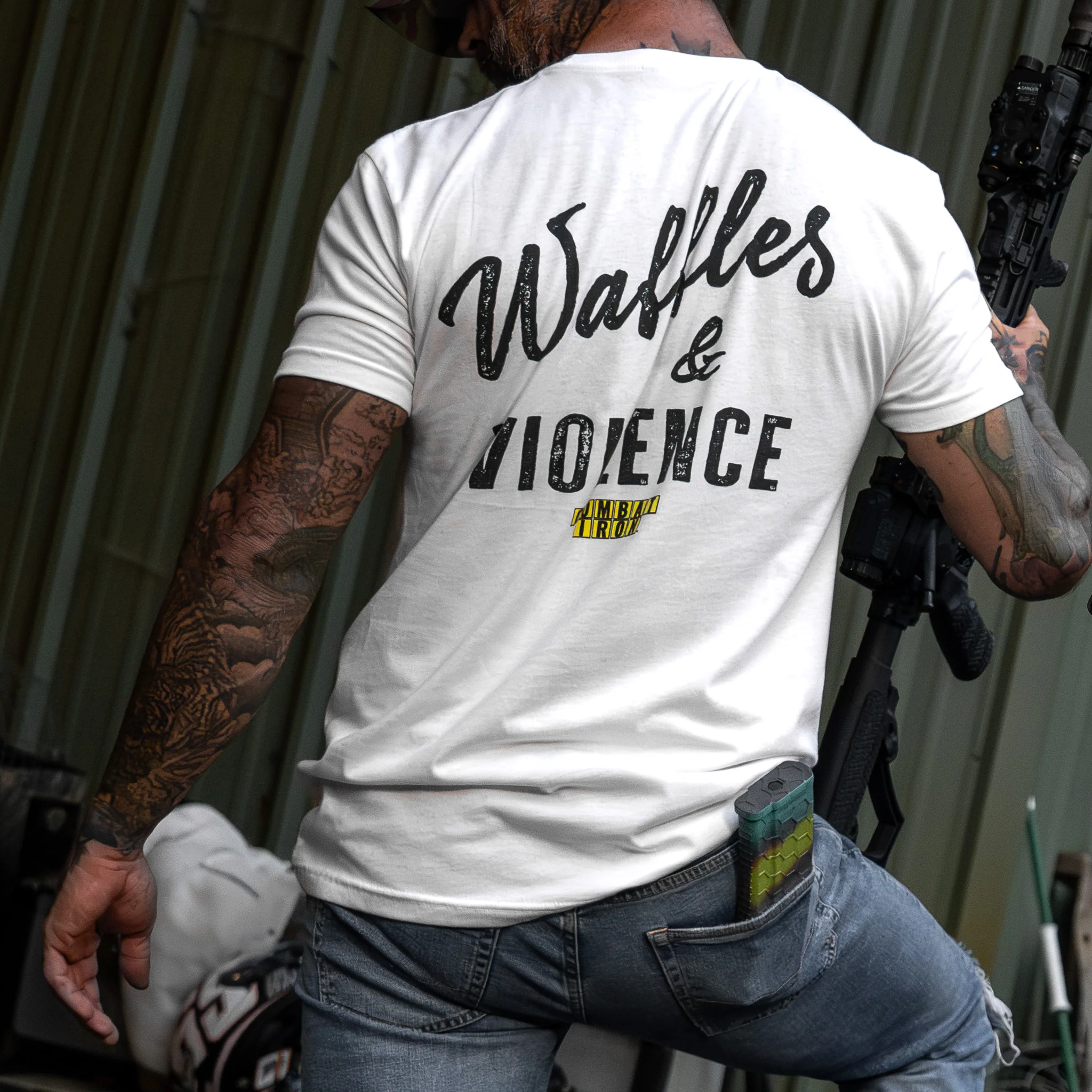 Waffles & Violence Men's T-Shirt - Image 14