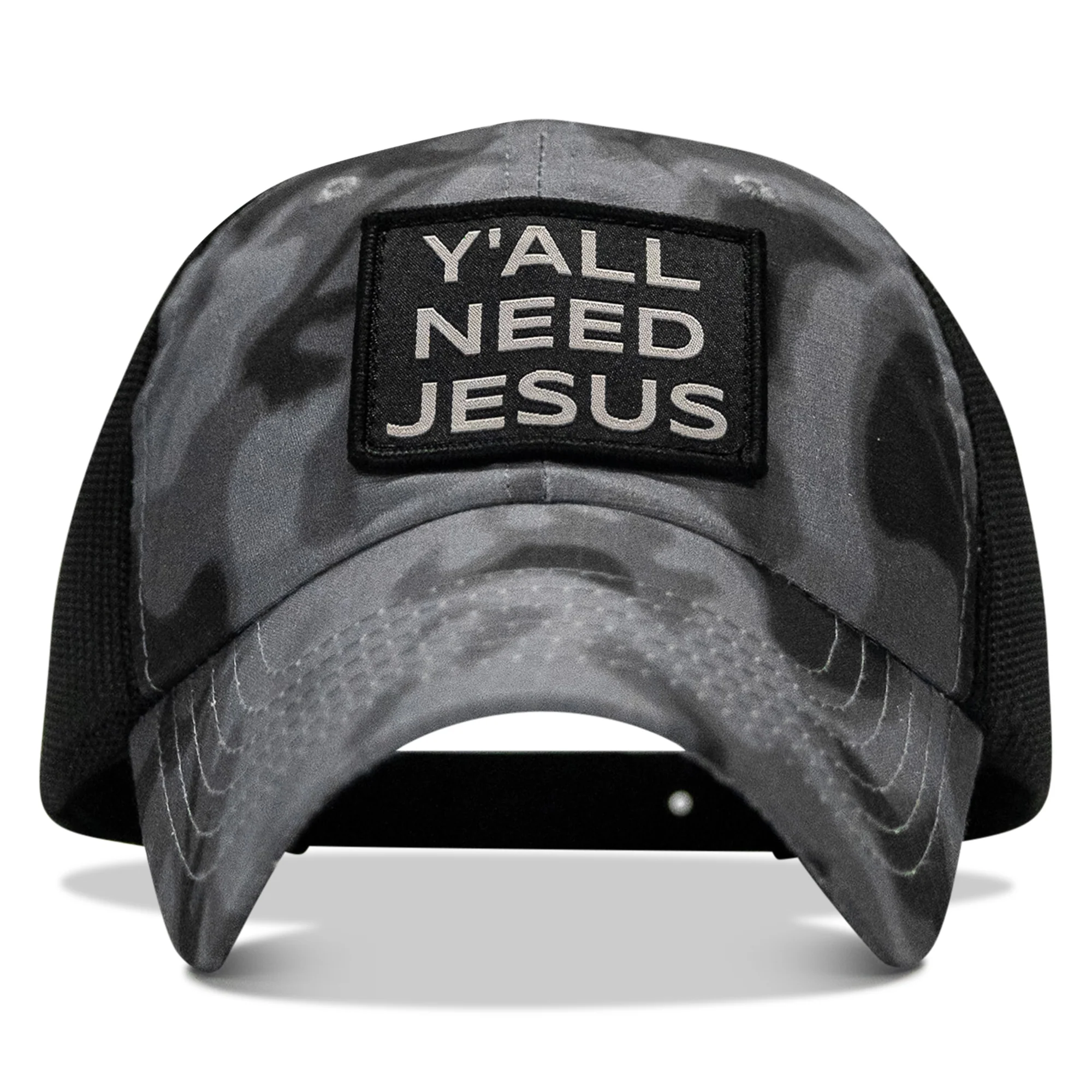 Y'all Need Jesus Patch Tactical Ripstop Mesh Snapback Hat - Image 32