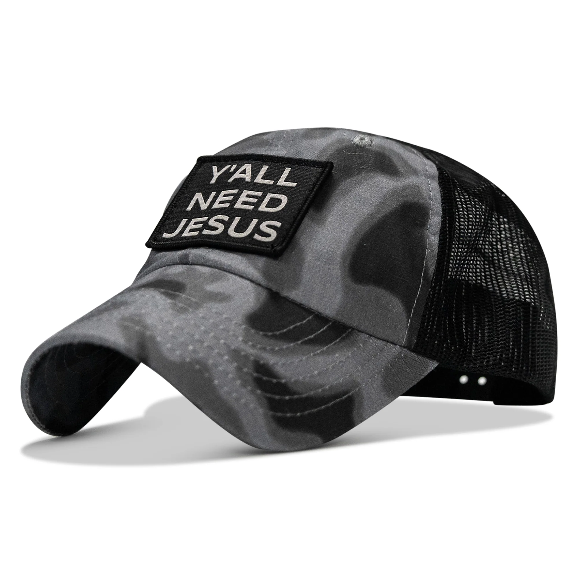 Y'all Need Jesus Patch Tactical Ripstop Mesh Snapback Hat - Image 33