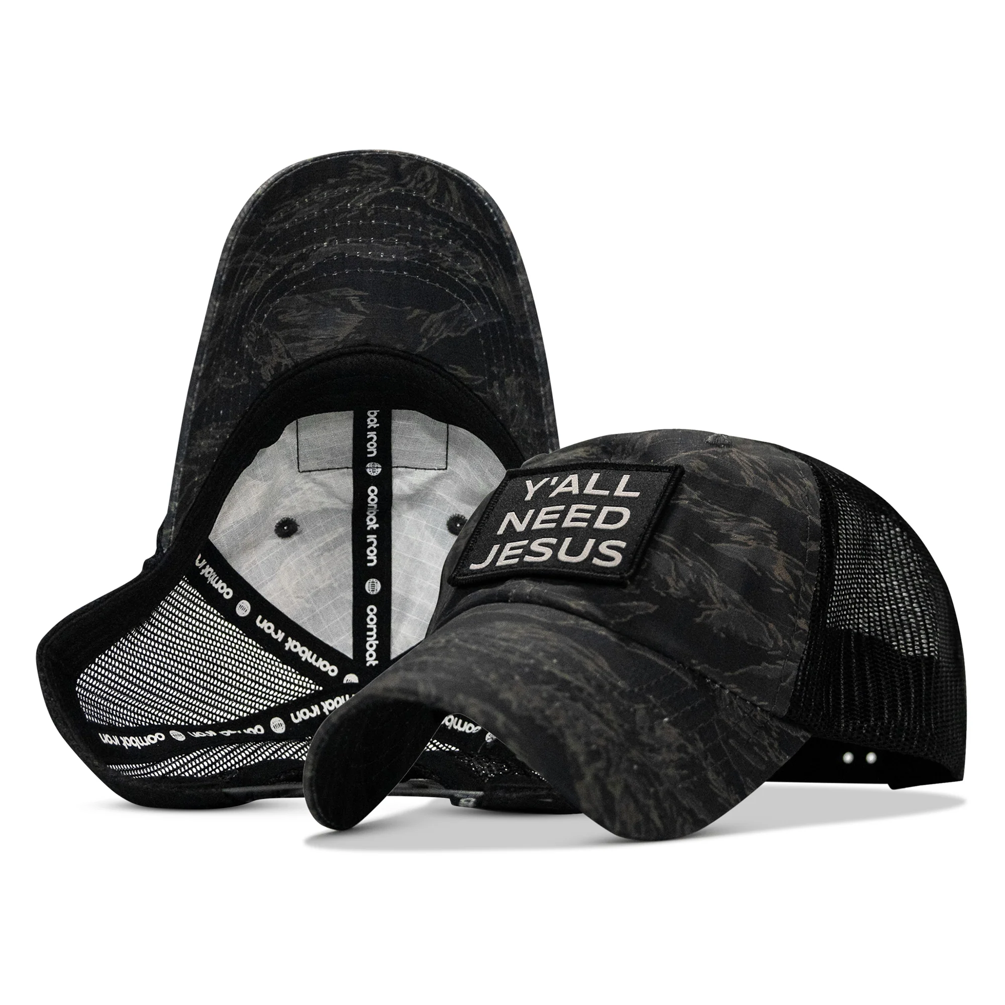 Y'all Need Jesus Patch Tactical Ripstop Mesh Snapback Hat - Image 48