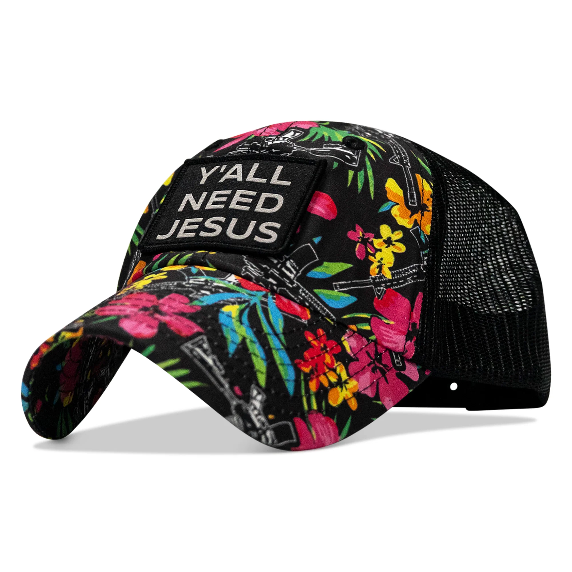 Y'all Need Jesus Patch Tactical Ripstop Mesh Snapback Hat - Image 6