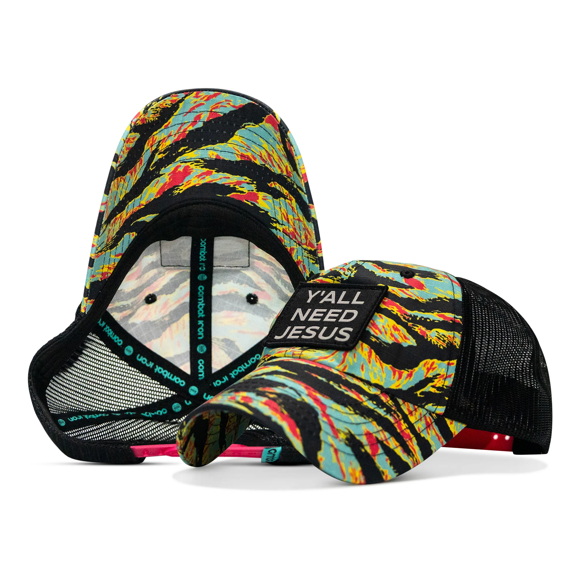 Y'all Need Jesus Patch Tactical Ripstop Mesh Snapback Hat - Image 65