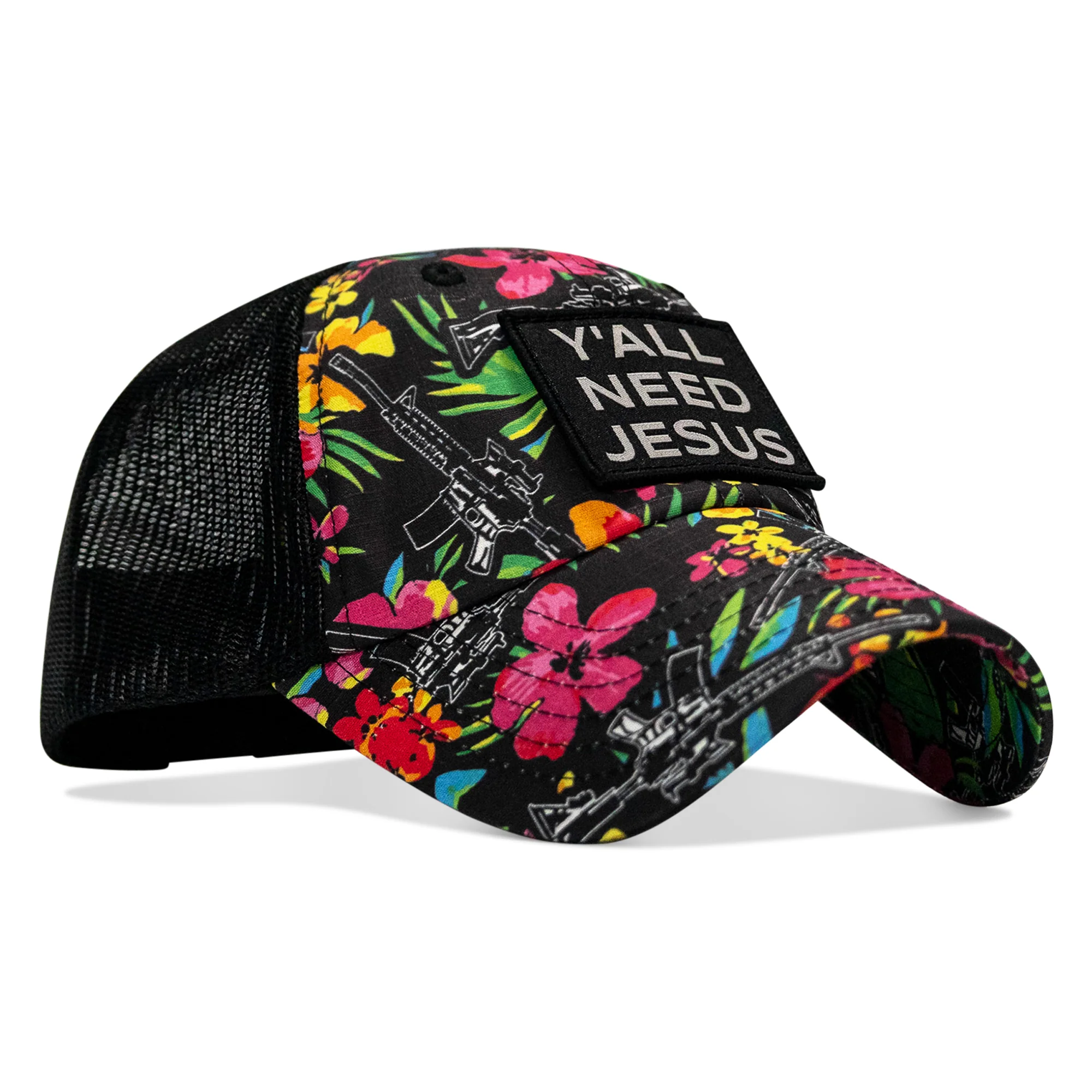Y'all Need Jesus Patch Tactical Ripstop Mesh Snapback Hat - Image 7